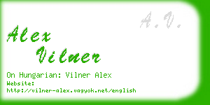 alex vilner business card